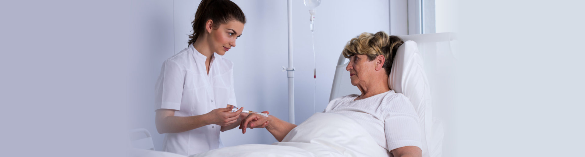 staff injecting dextrose to the patient